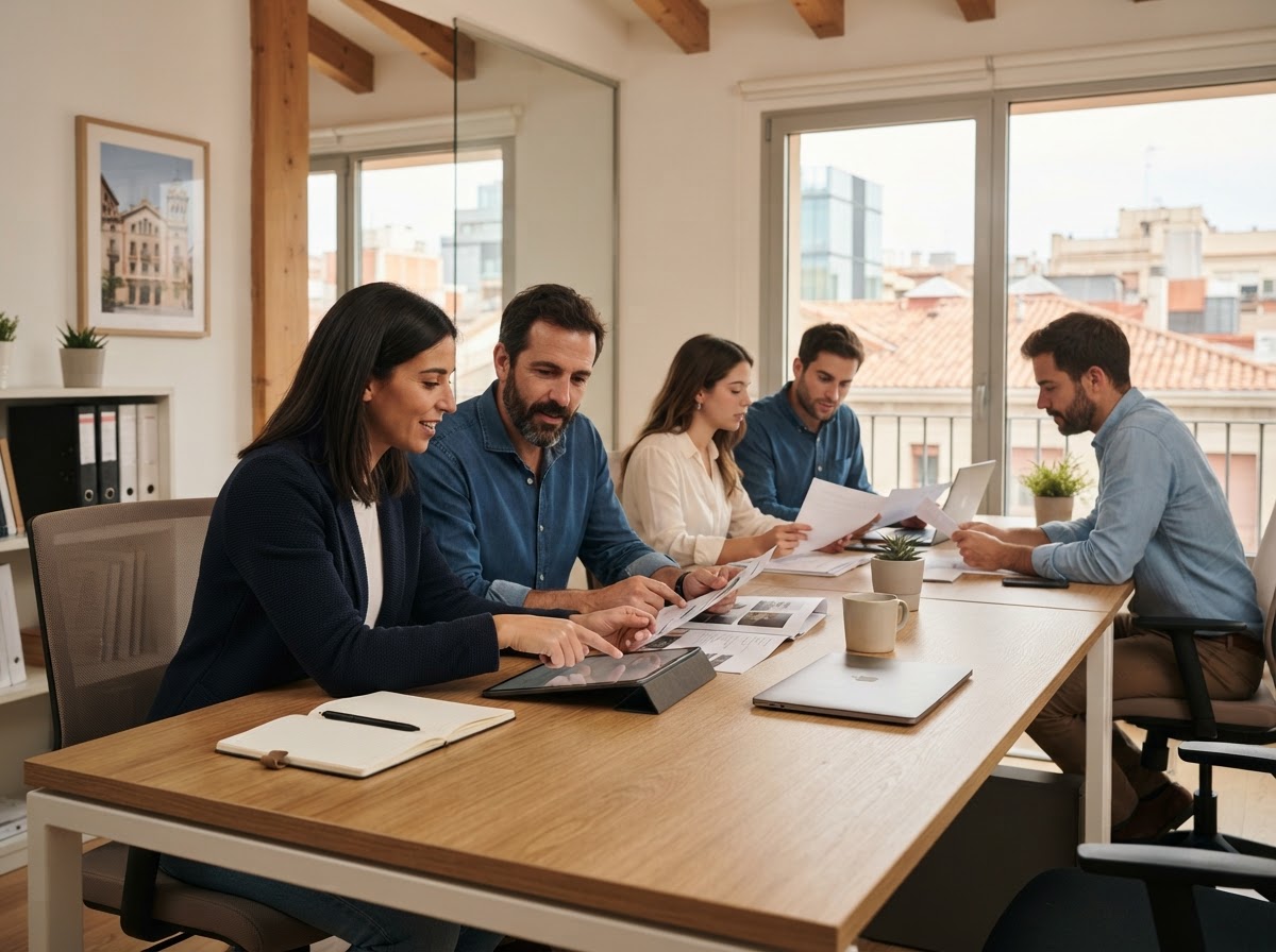 Total Intelesór sesión de trabajo con un cliente revisando un plan financiero
